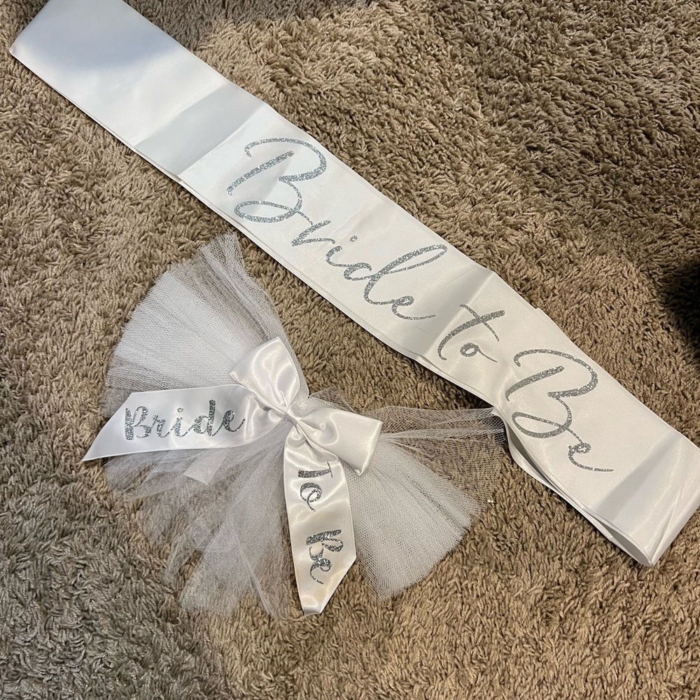 Bride sash and bathing suit bow